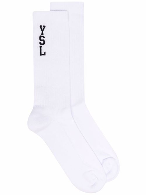 Socks with logo SAINT LAURENT | 667500Y75EP9008